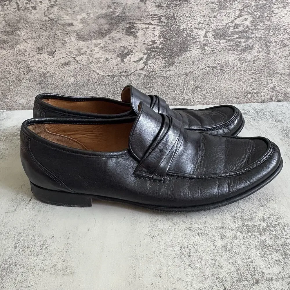 Allen Edmonds Bergamo Black Leather Penny Loafer Dress Shoes Men's US 9.5 D